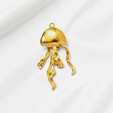 Ciondolo a forma di Medusa in acciaio dorato 26x47mm 1pz | GDO