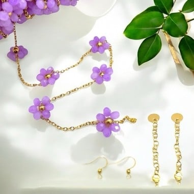 Kit Parure con Catena Fiori Margherita