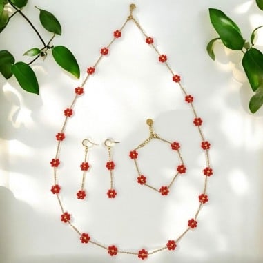 Kit Parure con Catena Fiori Margherita