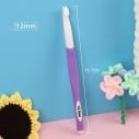 uncinetto viola con punta bianca, 12mm, lunghezza 19.7cm, impugnatura ergonomica, marchio Gioie d'Oriente