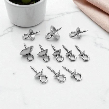 Perni a occhiello a vite piccoli in acciaio inox, misure 4mm e 5mm, 20pz, marchio Gioie d'Oriente