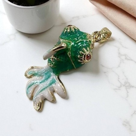 Ciondolo Pesciolino in ottone smaltato cloisonné 26x14mm 1pz - tiffany | GDO