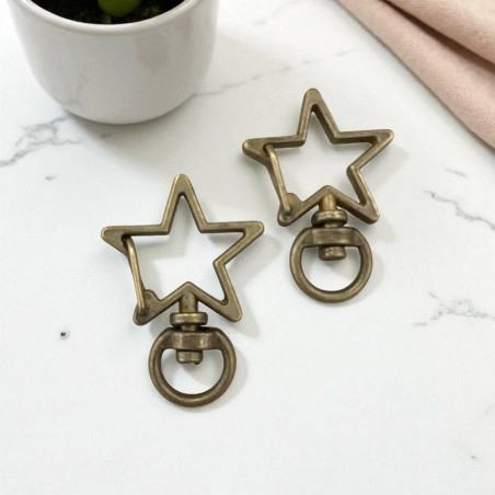 Gancio per Portachiavi a forma di Stella in metallo 23x33mm 2pz - bronzo | GDO