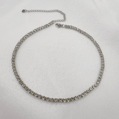 Collana tennis in Acciaio inossidabile con zirconi 30+9cm | GDO