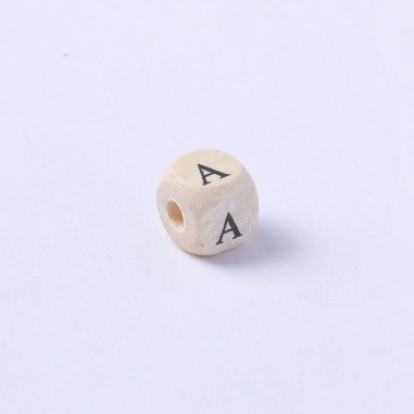 Perline cubo con Lettere dell'alfabeto in legno 10mm 5pz | GDO