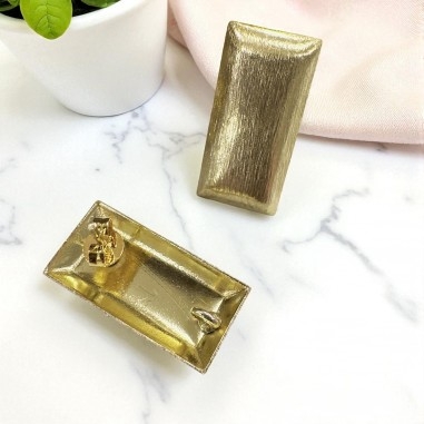Base orecchini Rettangolo bombato in ottone satinato oro 12x24mm 1 paio | GDO