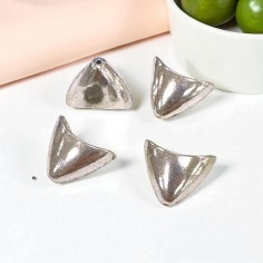Coppette terminali piatte in metallo zamak argento 16 x 20 mm 4pz Gioie d'Oriente