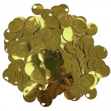 Paillettes rotonde lisce Oro in PVC 20mm foro 5mm 400pz | GDO