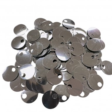 Paillettes rotonde lisce Argento in PVC 20mm foro 5mm 400pz | GDO