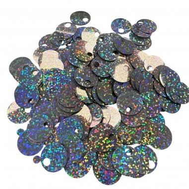 Paillettes rotonde lisce Argento AB in PVC 20mm foro 5mm 400pz | GDO