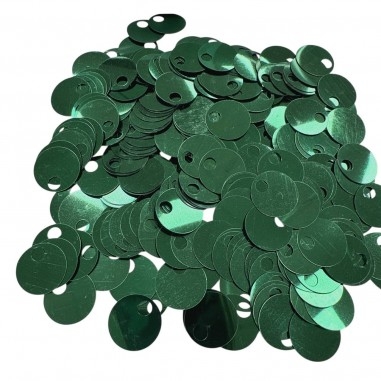 Paillettes rotonde lisce Verde scuro in PVC 20mm foro 5mm 400pz | GDO