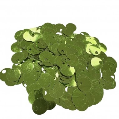 Paillettes rotonde lisce Verde lime in PVC 20mm foro 5mm 400pz | GDO