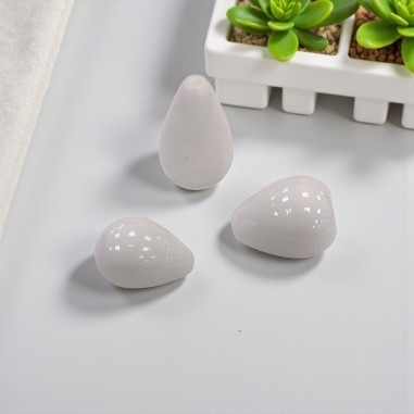 Gocce in agata bianca liscia, forme assortite, pietra naturale per bijoux, marchio Gioie d'Oriente