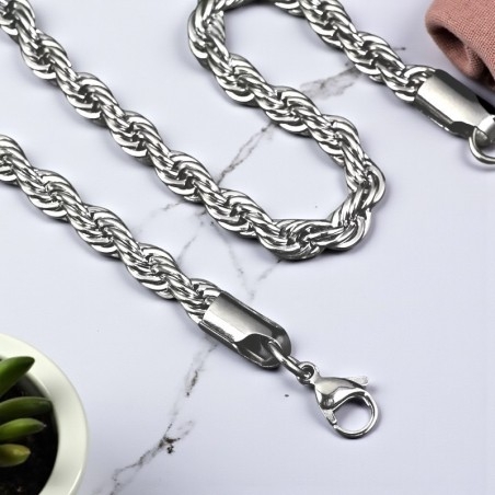 Collana attorcigliata in Acciaio inox spessore 7mm - Varie lunghezze | GDO