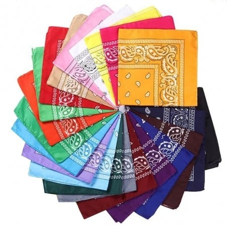 Bandana in cotone, stile vintage, fantasia multicolore, 55x55cm, marchio Gioie d'Oriente