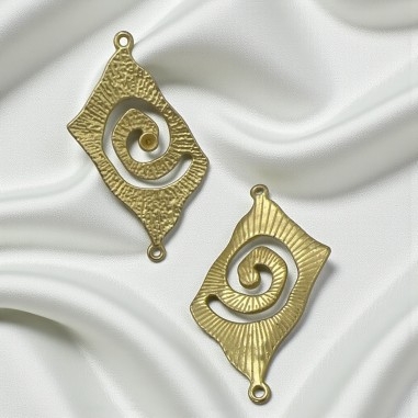 Connettore a rombo con chiocciola in Zama 53x23 mm 1pz Gioie d'Oriente