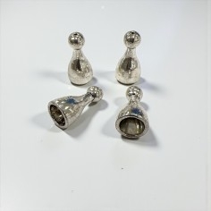 Terminali a goccia liscia in metallo, colore argento antico, 10x20mm, confezione 4pz, marchio Gioie d'Oriente