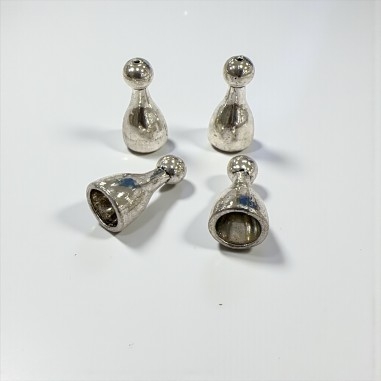 Terminali a goccia liscia in metallo, colore argento antico, 10x20mm, confezione 4pz, marchio Gioie d'Oriente