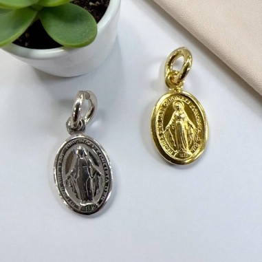 Ciondolo Madonna miracolosa in Argento 925 6x10 mm 1pz colori vari Gioie d'Oriente