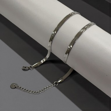 Collana snake in acciaio dorato, spessore 4mm, lunghezza 40cm, marchio Gioie d'Oriente