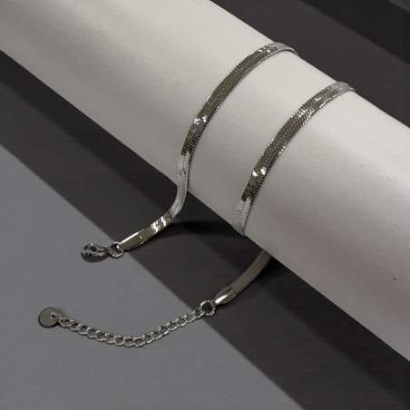 Collana snake in acciaio dorato, spessore 4mm, lunghezza 40cm, marchio Gioie d'Oriente