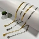 Collana snake piatta in acciaio placcato oro, 2.5mm, 40+5cm, marchio Gioie d'Oriente