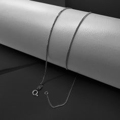 Base collana sottile in acciaio, catena groumette 1mm, lunghezza 40cm fissa, marchio Gioie d'Oriente 2