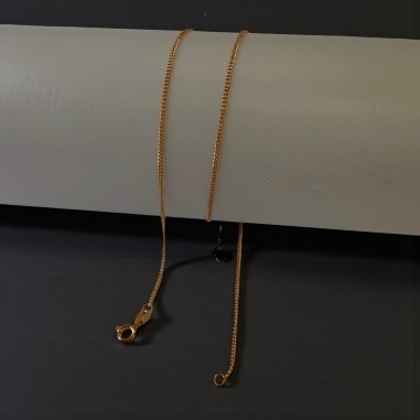 Base collana sottile in acciaio, catena groumette 1mm, lunghezza 40cm fissa, marchio Gioie d'Oriente