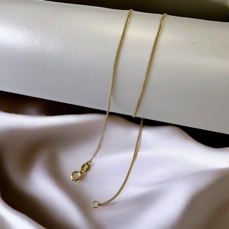 Base collana sottile in acciaio, catena groumette 1mm, lunghezza 40cm fissa, marchio Gioie d'Oriente
