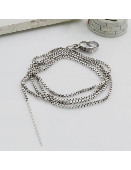 Base collana cobra quadrata di 1.2mm in acciaio con ago chiodino e chiusura | GDO