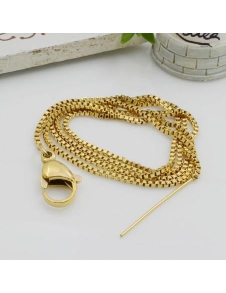 Base collana cobra quadrata di 1.2mm in acciaio con ago chiodino e chiusura | GDO