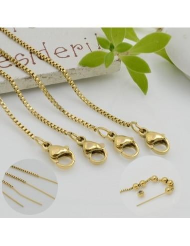 Base collana cobra quadrata di 1.2mm in acciaio con ago chiodino e chiusura | GDO