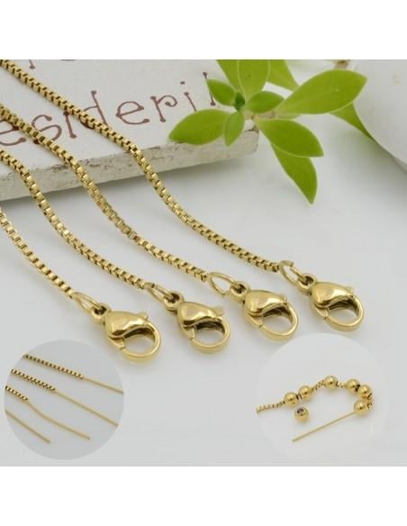 Base collana cobra quadrata di 1.2mm in acciaio con ago chiodino e chiusura | GDO