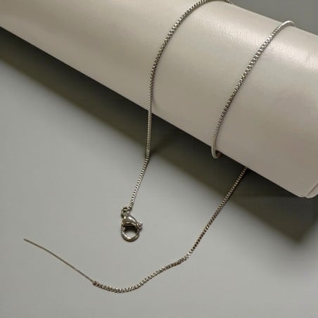 Base collana cobra quadrata di 1.2mm in Acciaio rodio con ago chiodino e chiusura 46cm | GDO