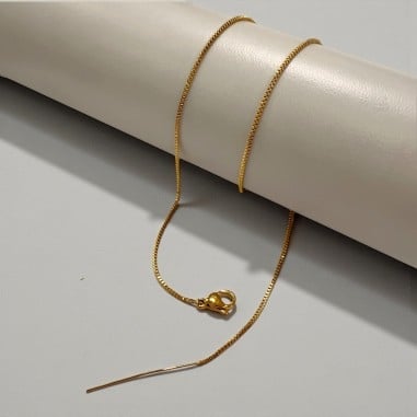 Base collana cobra quadrata di 1.2mm in Acciaio oro con ago chiodino e chiusura 46cm | GDO