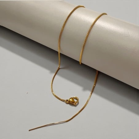 Base collana cobra quadrata di 1.2mm in Acciaio oro con ago chiodino e chiusura 46cm | GDO