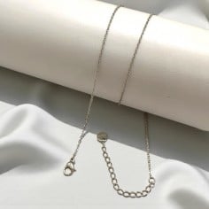 Collana base ovallina sottile, in acciaio inox, lunghezza 40+5cm, con chiusura, marchio Gioie d'Oriente 2