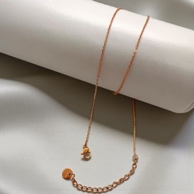 Collana base ovallina sottile, in acciaio inox, lunghezza 40+5cm, con chiusura, marchio Gioie d'Oriente