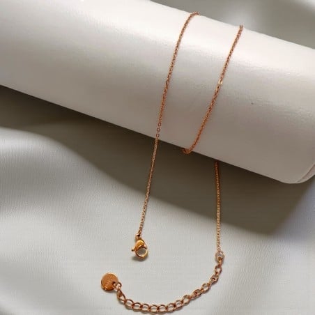 Collana base ovallina sottile, in acciaio inox, lunghezza 40+5cm, con chiusura, marchio Gioie d'Oriente