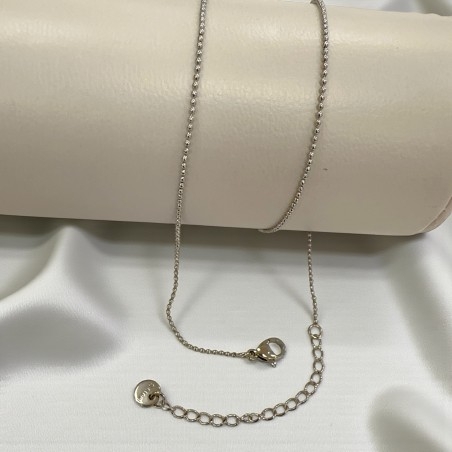 Base collana con catena a palline lisce in Acciaio rodio 1.2mm 40+5cm | GDO