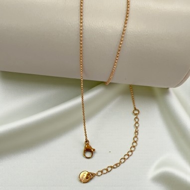 Base collana con catena a palline lisce in Acciaio oro rosa 1.2mm 40+5cm | GDO