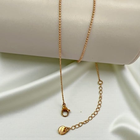 Base collana con catena a palline lisce in Acciaio oro rosa 1.2mm 40+5cm | GDO