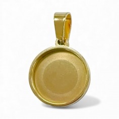 Base cabochon tonda in acciaio dorato varie misure 1pz Gioie d'Oriente 2