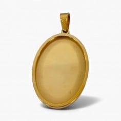 Base cabochon ovale in acciaio dorato varie misure 1pz Gioie d'Oriente 2