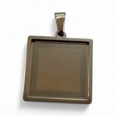 Base cabochon quadrata in acciaio inox varie misure 1pz Gioie d'Oriente
