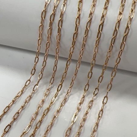 Catena rettangolare con filo piatto e saldato 2x4mm in acciaio oro rosa 1mt | GDO