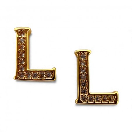Ciondolo Lettera alfabetica in Ottone Oro con Strass 11mm 1pz - Gioie d'Oriente