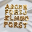 Ciondolo Lettera alfabetica in Ottone Oro con Strass 11mm 1pz - Gioie d'Oriente