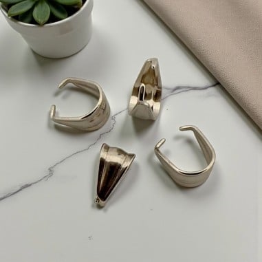 Ganci per ciondoli con superficie lavorata in Acciaio rodio 4.5x8mm 4pz | GDO