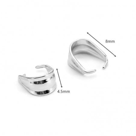 Ganci per ciondoli con superficie lavorata in Acciaio rodio 4.5x8mm 4pz | GDO